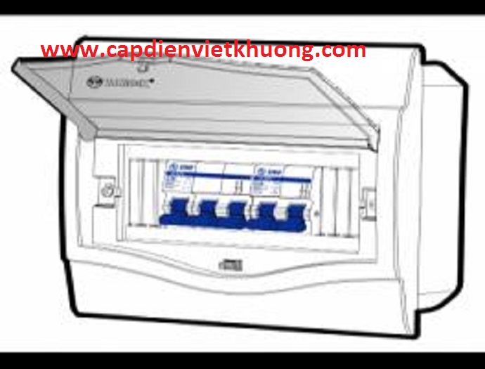 Tủ điện âm tường mặt nhựa, đế nhựa chứa 5-8 Module SINO V4FC5/8LA-V4FC5/8SA